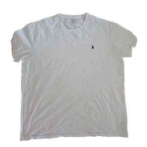 Polo Ralph Lauren Mens White Crewneck T-Shirt 2XLT Tall Embroidered Pony Cotton